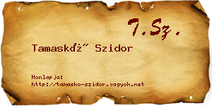 Tamaskó Szidor névjegykártya